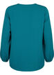 Unifarbene Bluse mit V-Ausschnitt, Deep Teal, Packshot image number 1