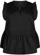 Ärmelloses Top mit Biesen und Rüschendetails, Schwarz, Packshot image number 0