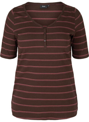 Gestreiftes T-Shirt aus Baumwolle mit Ripp, Mole Stripe, Packshot image number 0