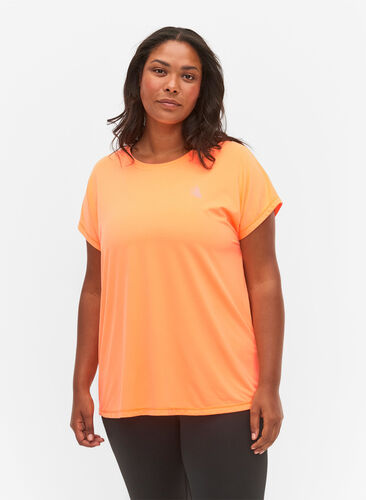 Kurzärmeliges Trainings-T-Shirt, Neon Orange, Model image number 0