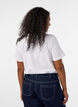 T-Shirt aus Baumwolle mit Text-Badge, Wei&szlig;, Model image number 2