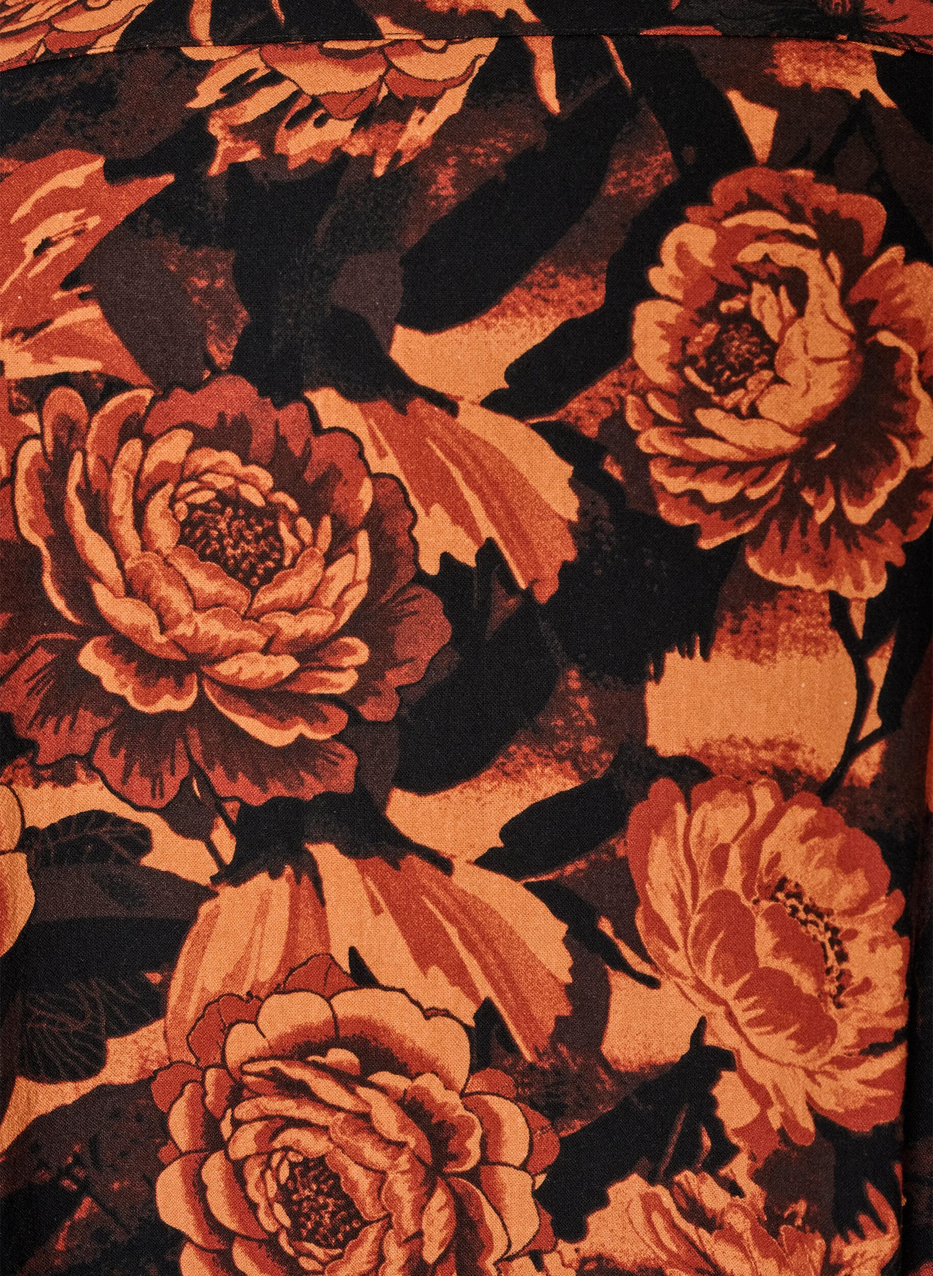 ZizziKurzes Baumwollkleid mit Gummisaum und langen &Auml;rmeln, Schwarz, Packshot image number 2