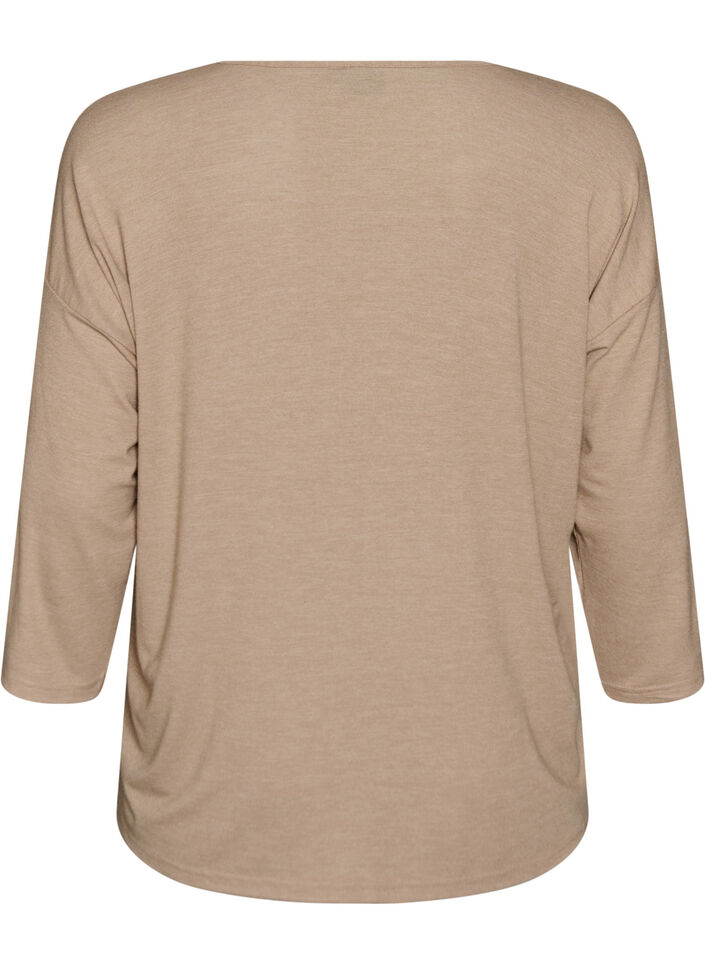 Bluse aus Jersey mit 3/4-&Auml;rmeln, Beige, Packshot image number 1