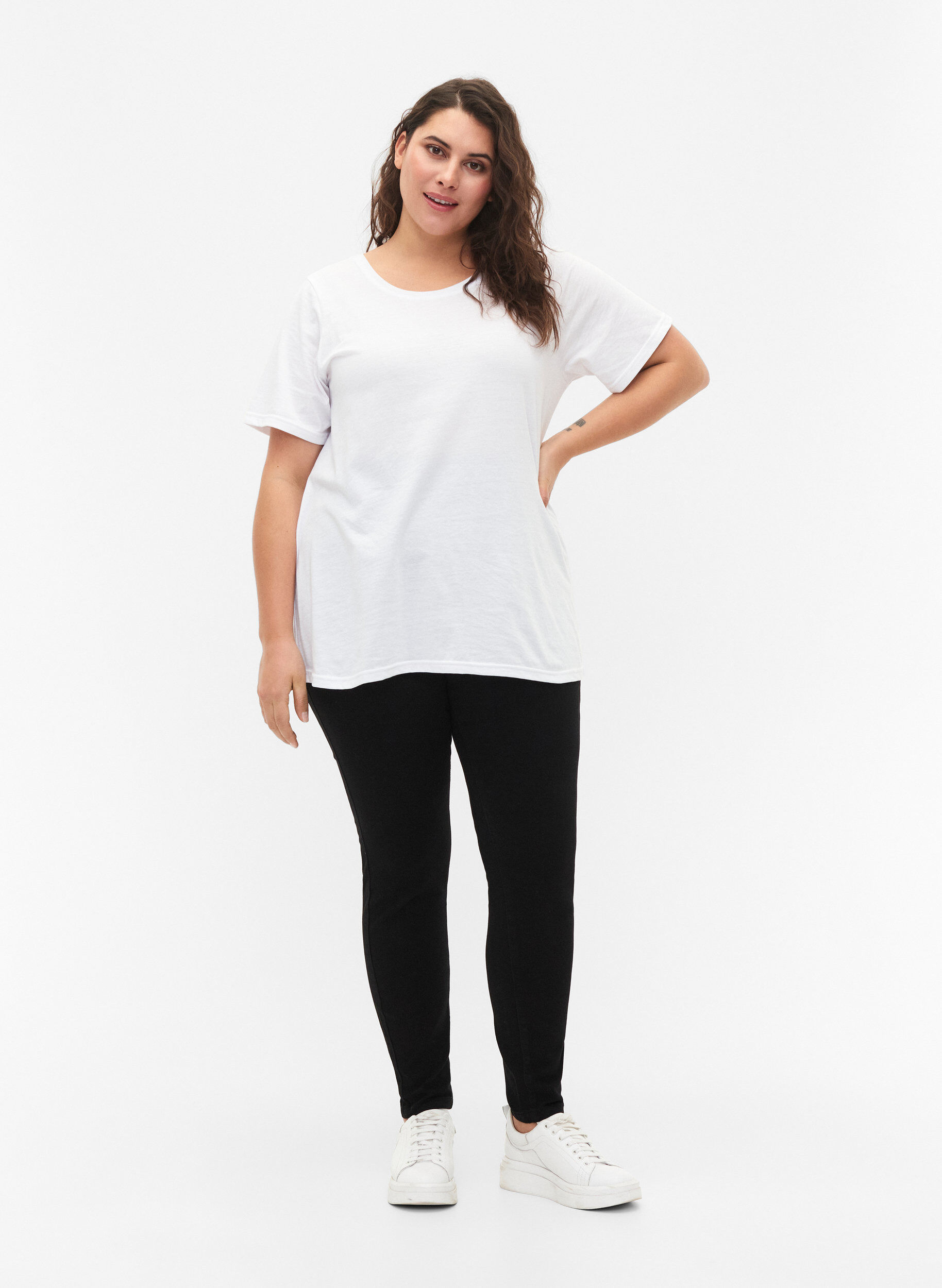 Zizzi FLASH - Eng anliegende Jeggings mit hoher Taille, Black, Model image number 0