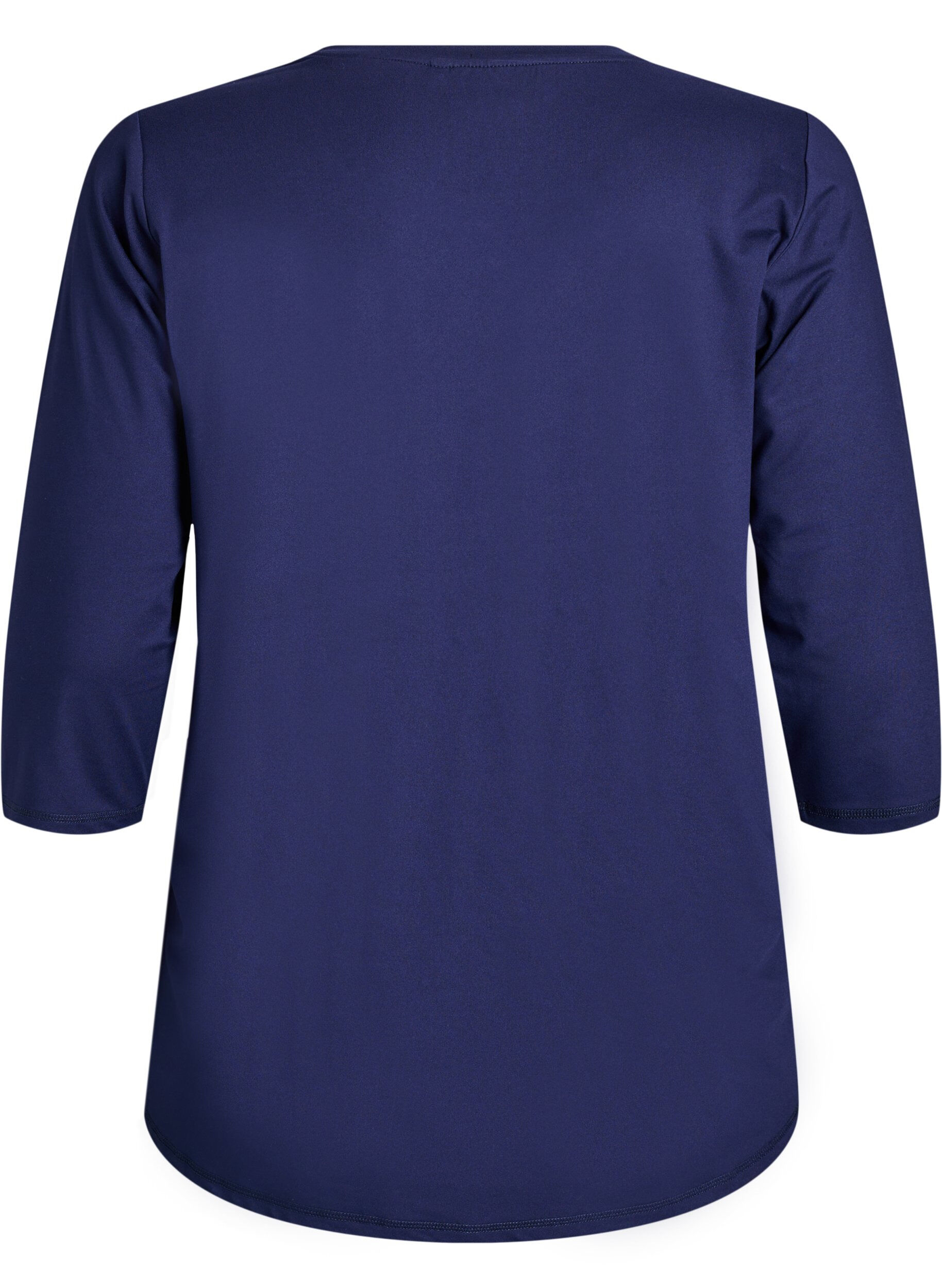 Zizzi Trainingsshirt mit 3/4-&Auml;rmeln, Blau, Packshot image number 1