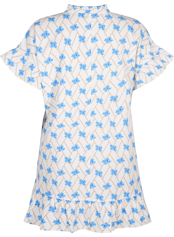 Geblümte Tunika aus Baumwolle, Snow White Flower, Packshot image number 1