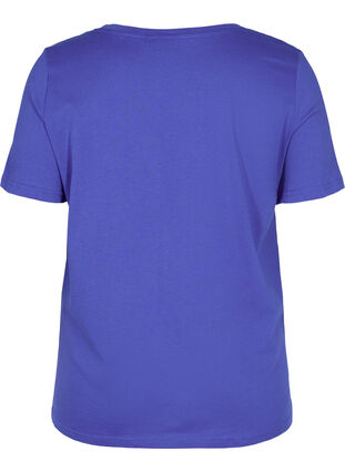 Kurzarm T-Shirt aus Baumwolle mit Aufdruck, Dazzling Blue WAYS, Packshot image number 1