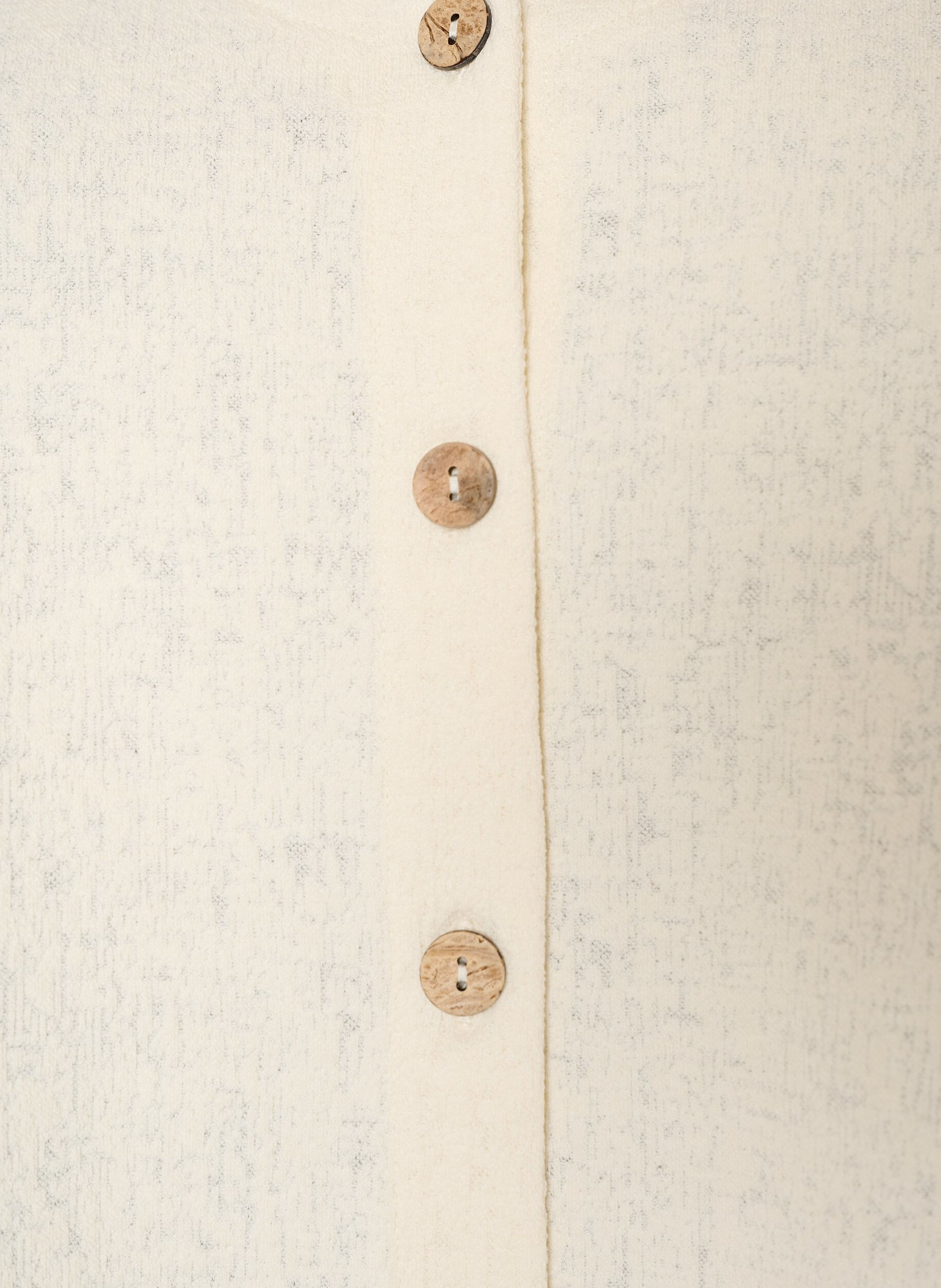 ZizziStrukturierte Bluse aus Baumwolle mit Knopfleiste, Vanille, Packshot image number 2