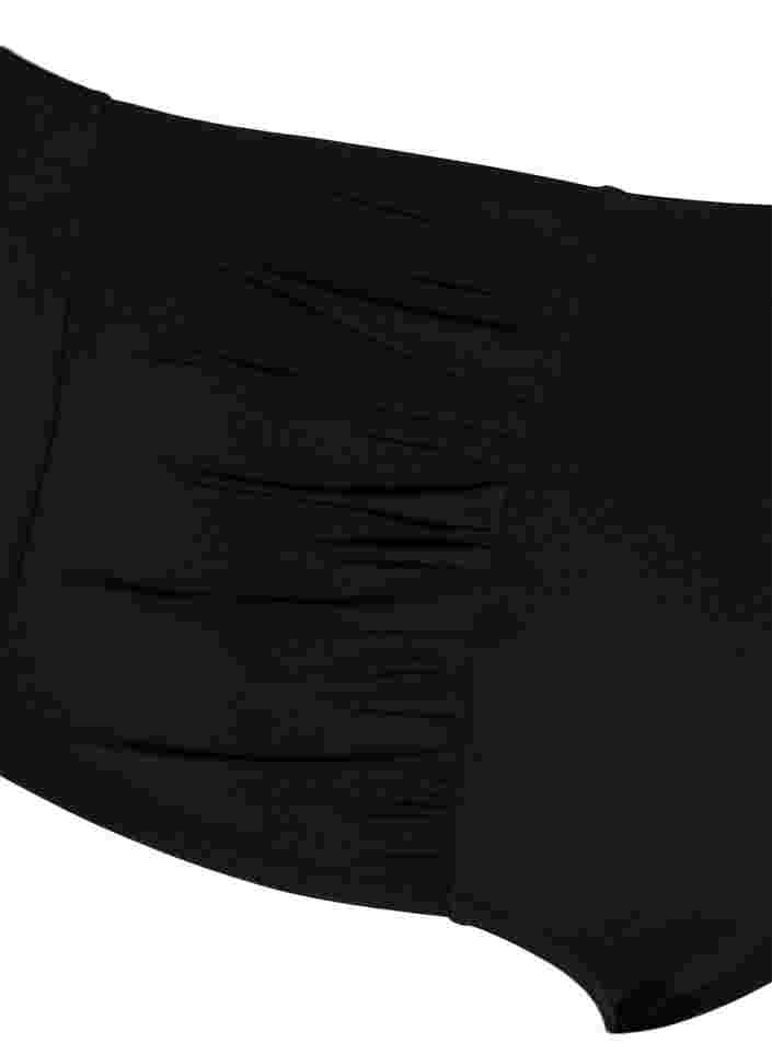 Hochtailliertes Bikini-Unterteil mit Rüschen, Black, Packshot image number 2
