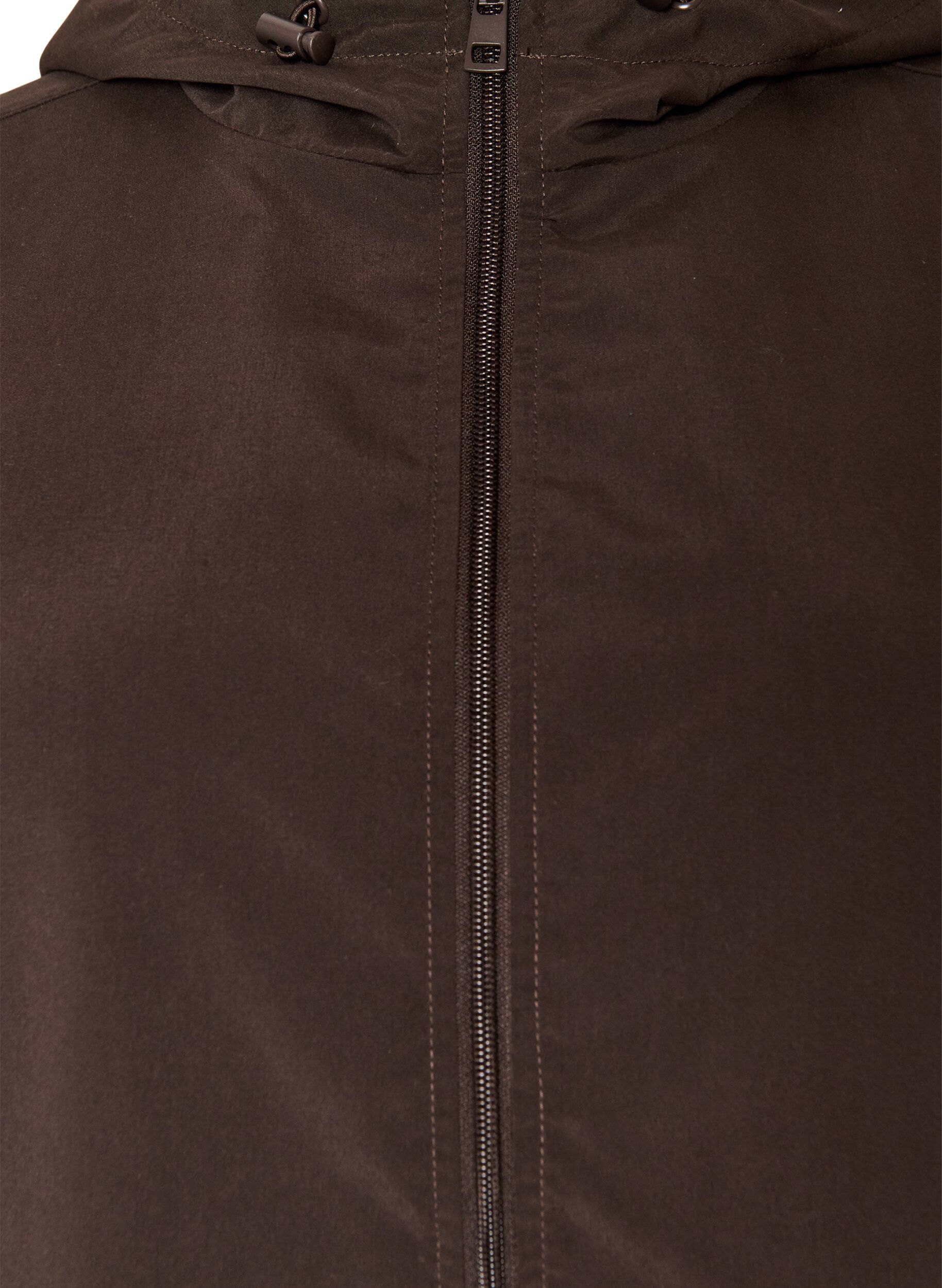 ZizziLeichte Jacke mit Kapuze und Rei&szlig;verschluss, Braun, Packshot image number 2