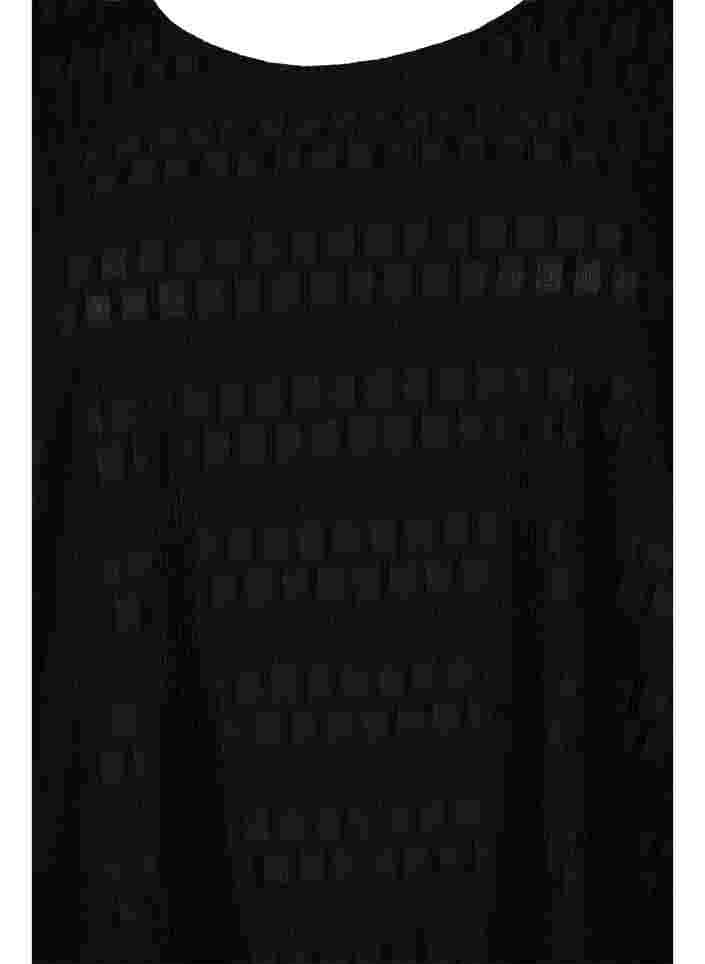 Gemusterte Bluse mit 3/4 Ärmeln, Black, Packshot image number 2
