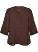 Bluse mit 3/4-&Auml;rmeln, Braun, Packshot image number 0