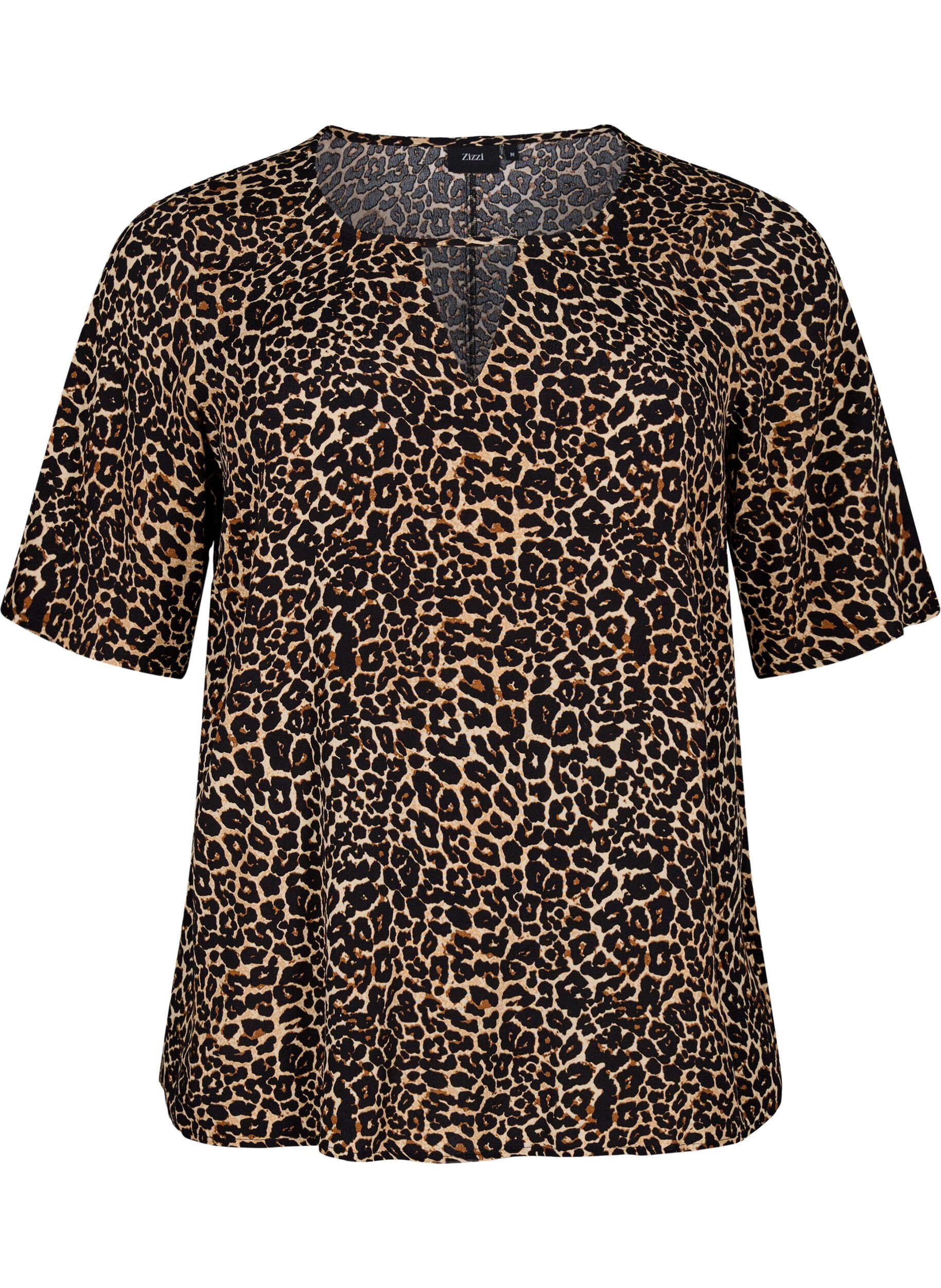Zizzi Bluse mit Druck, Braun, Packshot image number 0