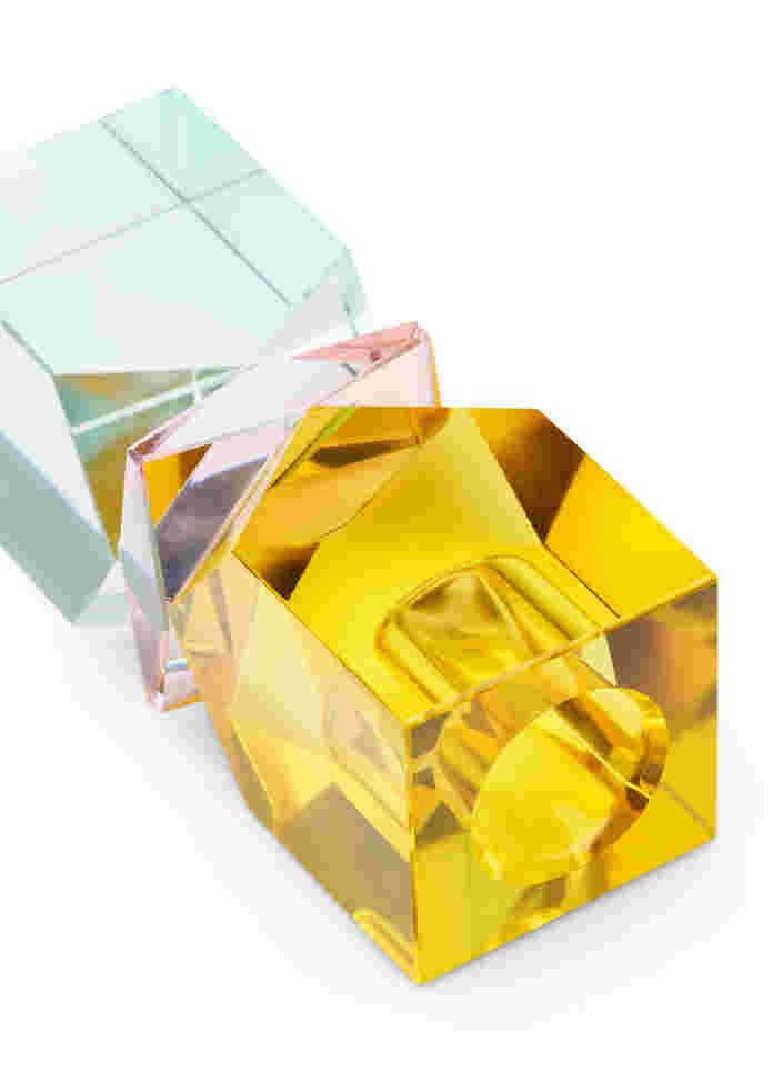 Kerzenleuchter aus Kristallglas, Gul/Pink/Mint, Packshot image number 1