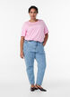 Mille Mom Fit Jeans mit Stickerei, Blau, Model image number 0