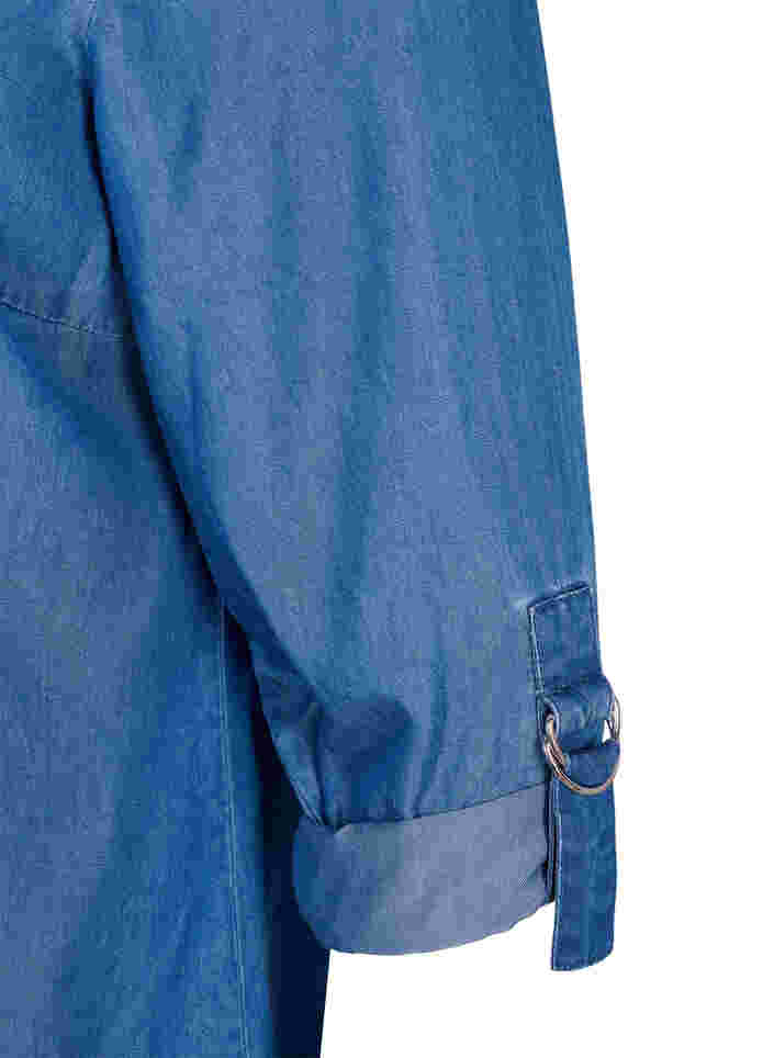 Hemd mit 3/4 Ärmeln und Rundhalsausschnitt, Medium Blue Denim, Packshot image number 2