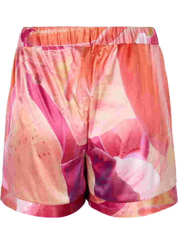 Nachtshorts mit Muster und Kordelzug, Orange Pink AOP, Packshot image number 1
