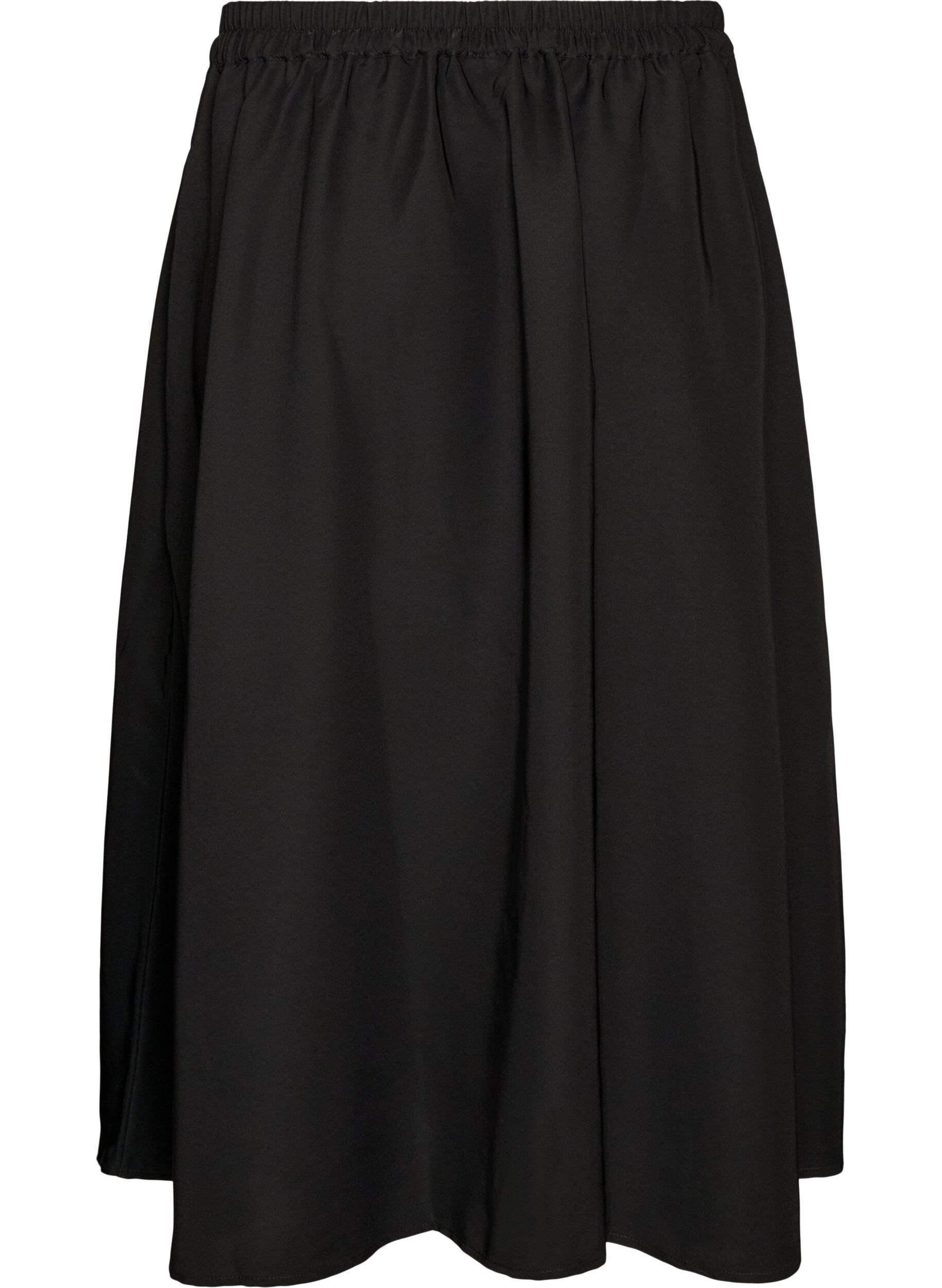 ZizziA-Linien-Maxirock mit Taschen, Schwarz, Packshot image number 1
