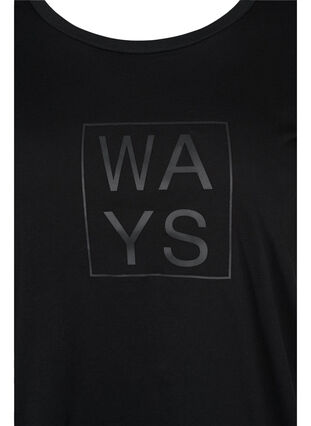 Kurzarm T-Shirt aus Baumwolle mit Aufdruck, Black WAYS, Packshot image number 2