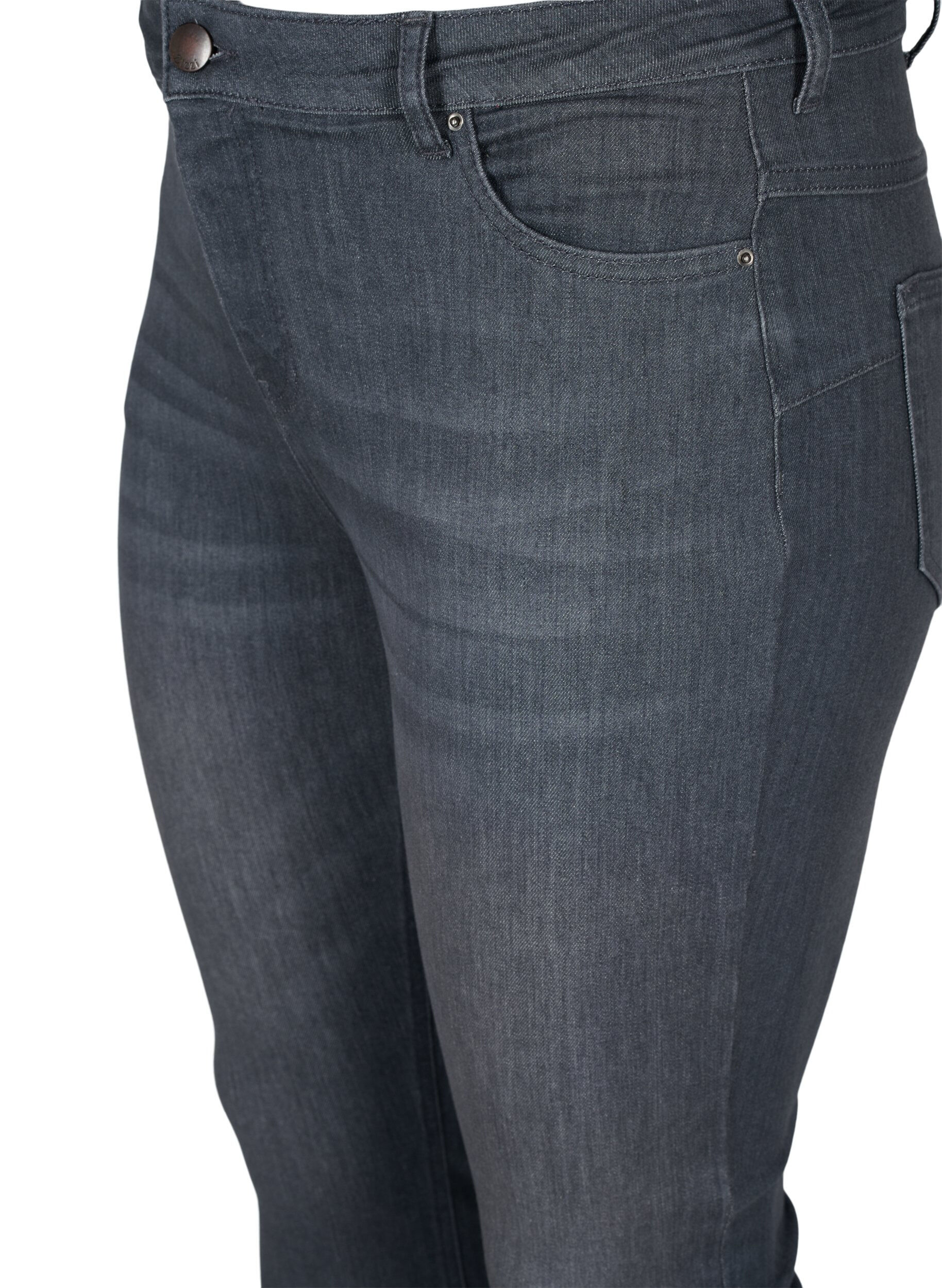 Zizzi Amy Jeans mit hoher Taille und Push Up, Grey Denim, Packshot image number 2