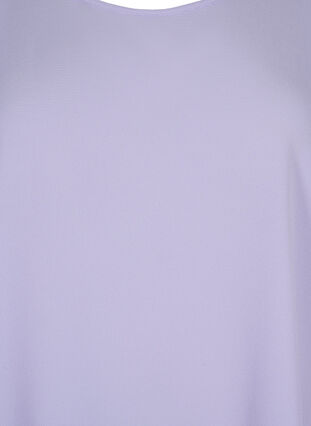 Bluse mit kurzen Ärmeln und Rundhalsausschnitt, Lavender, Packshot image number 2