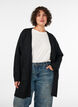 Lange Strickjacke mit Taschen, Schwarz, Model image number 0
