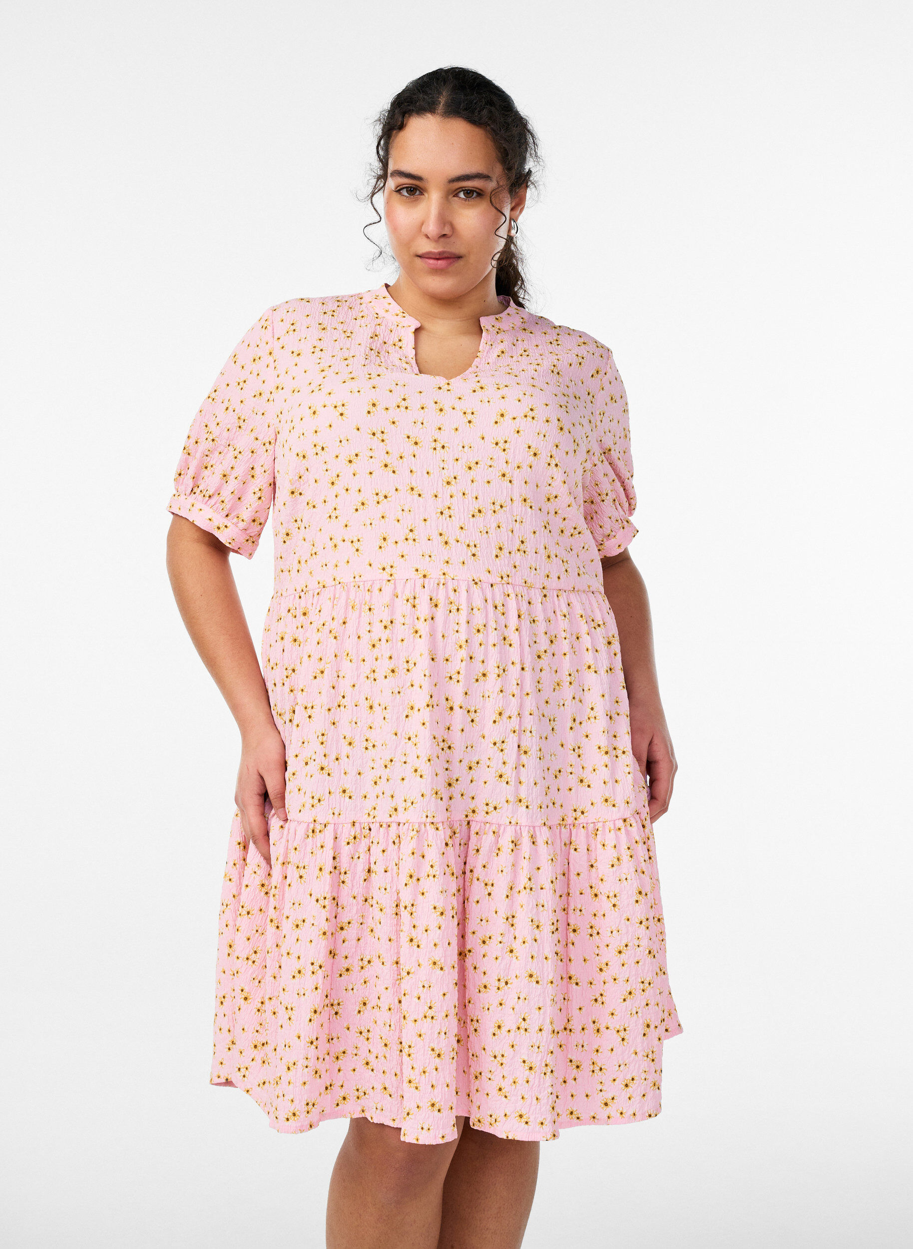 Zizzi Kurzes A-Linien-Kleid, Rot, Model image number 0