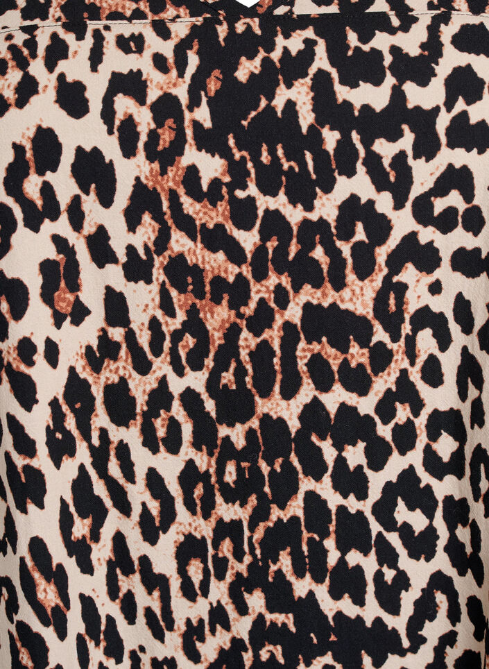 Kurzes A-Linien-Kleid mit Leopardenmuster, Braun, Packshot image number 2