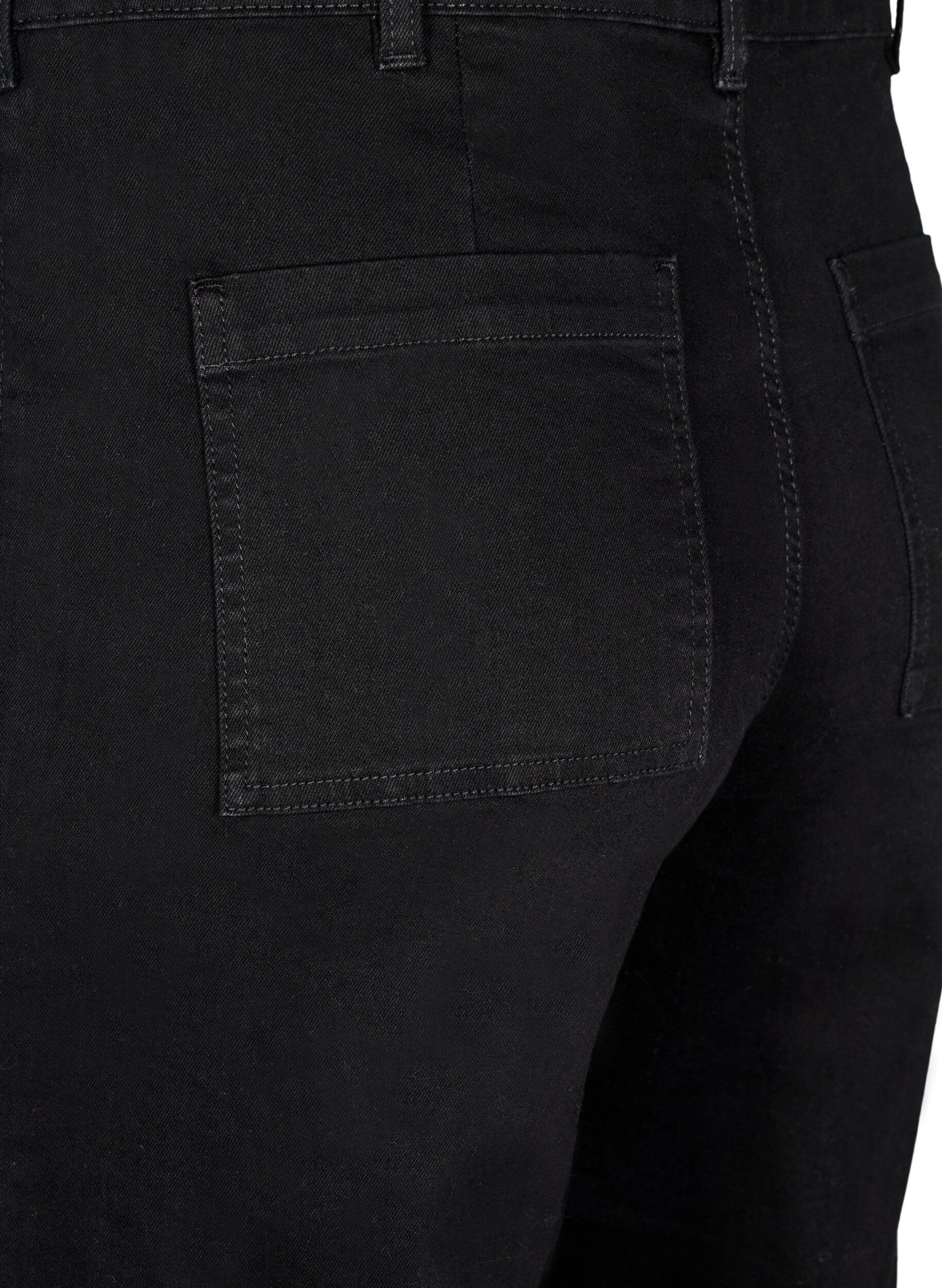 Zizzi Jeans mit hoher Taille und weitem Bein, Schwarz, Packshot image number 3