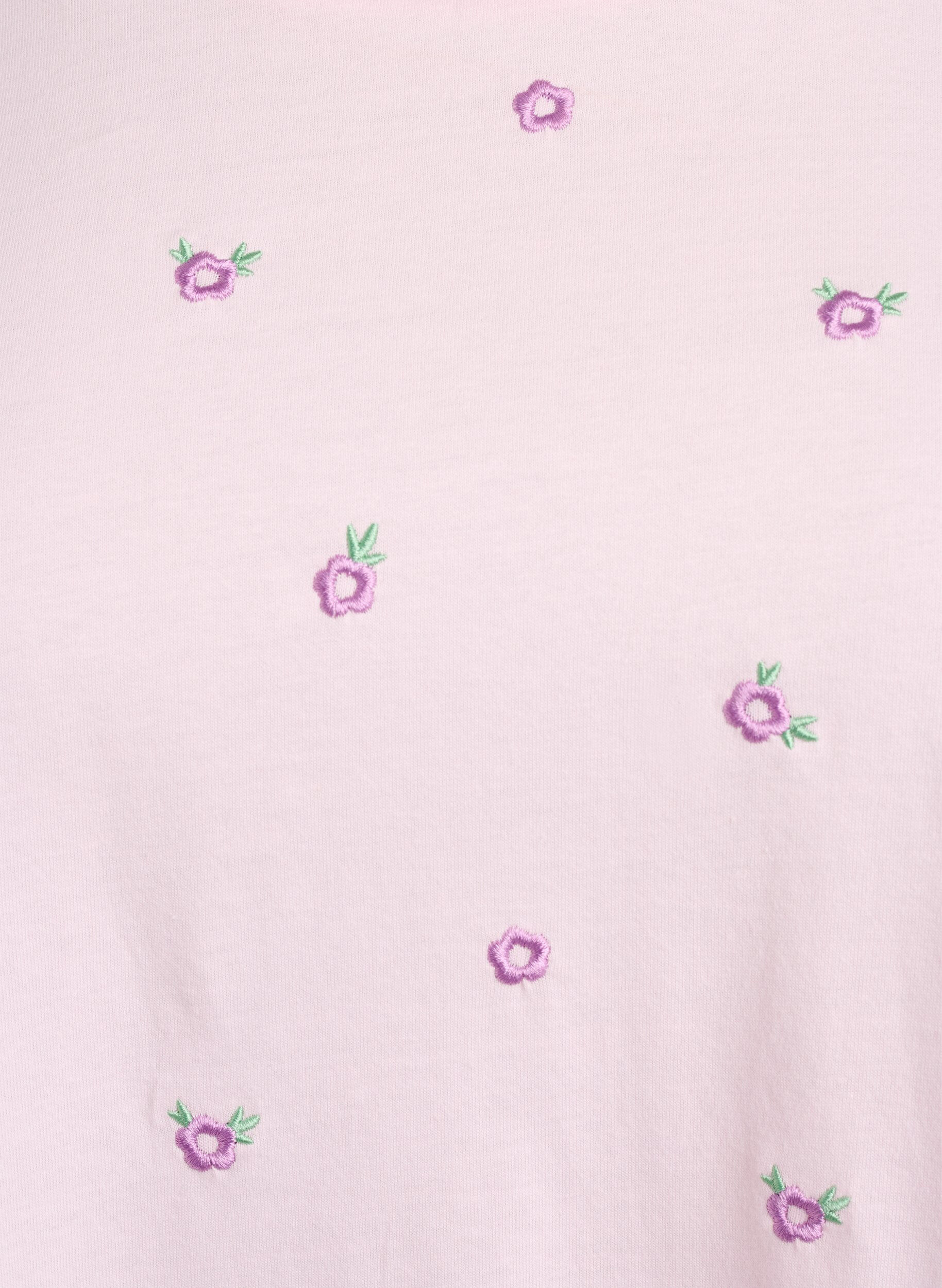 Zizzi T-Shirt aus Bio-Baumwolle mit aufgestickten Motiven, Pink, Packshot image number 2