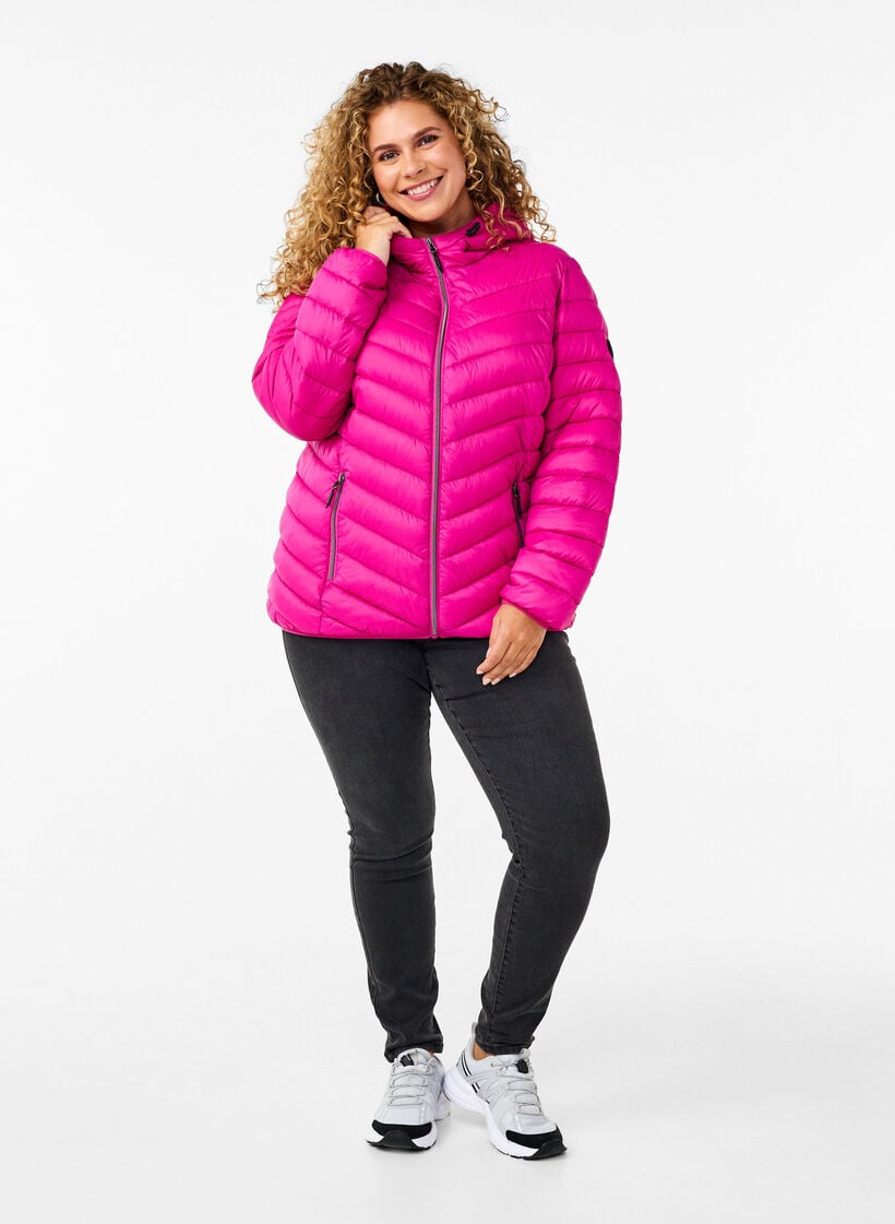Leichte Jacke mit Kapuze, Pink, Model image number 1