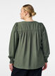 Viskose-Bluse mit Puff&auml;rmeln und gerafften Details, Gr&uuml;n, Model image number 2