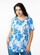 T-Shirt mit floralem Print, Blau, Model image number 0