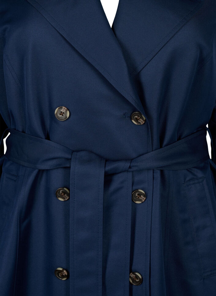 Kurzer Trenchcoat mit Gürtel, Blau, Packshot image number 2
