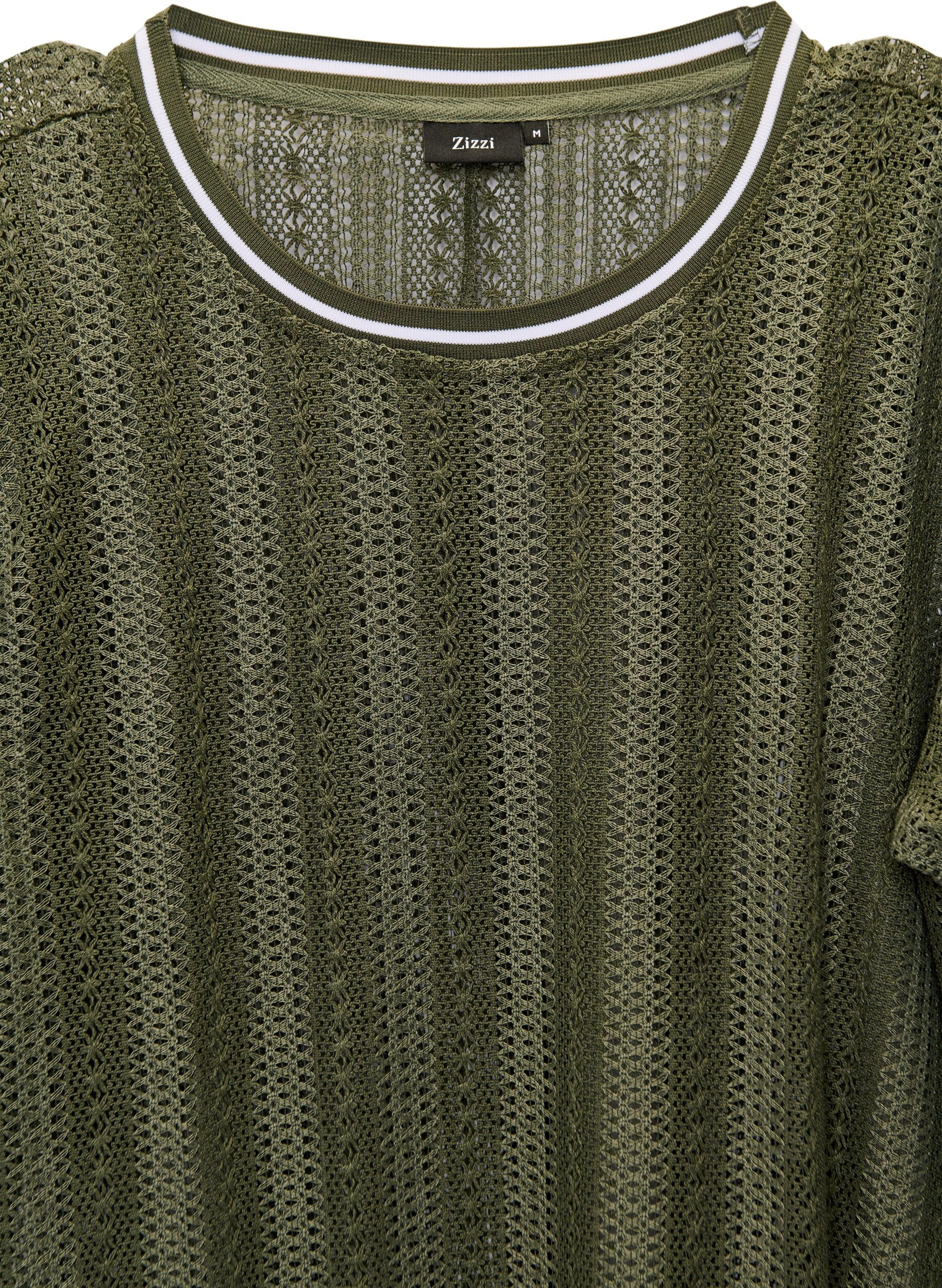 Zizzi Midikleid aus Spitze mit kurzen &Auml;rmeln, Gr&uuml;n, Packshot image number 1