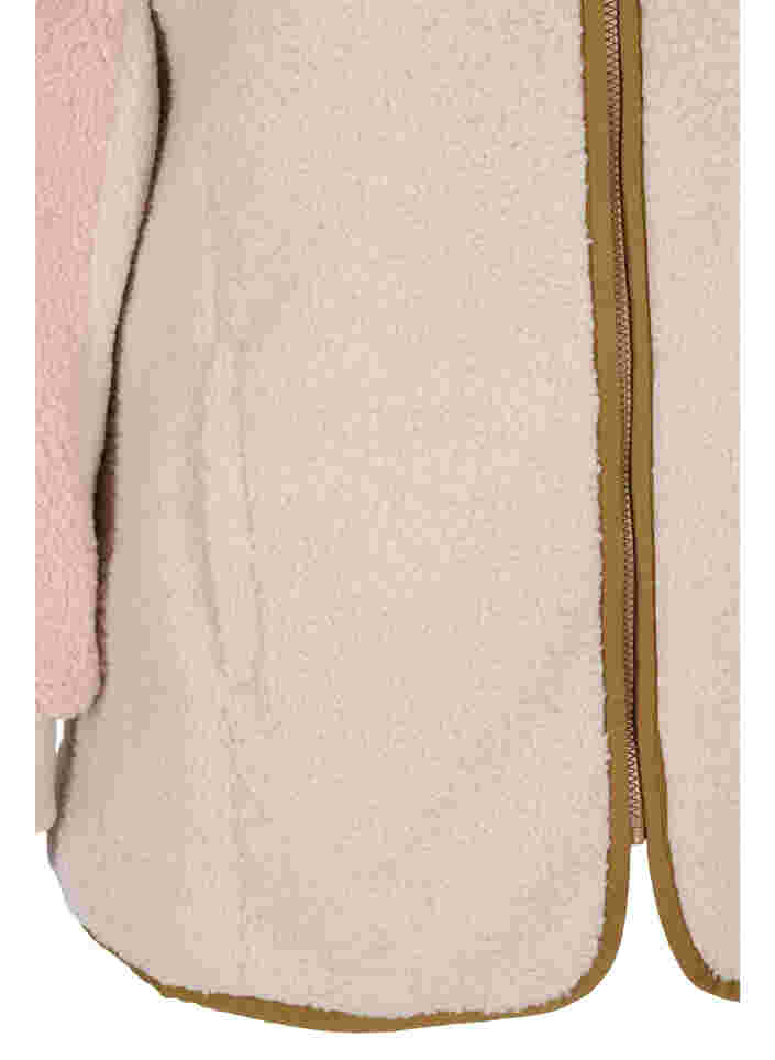 Jacke aus Teddyfleece mit Reißverschluss und Taschen, Rose Comb, Packshot image number 3