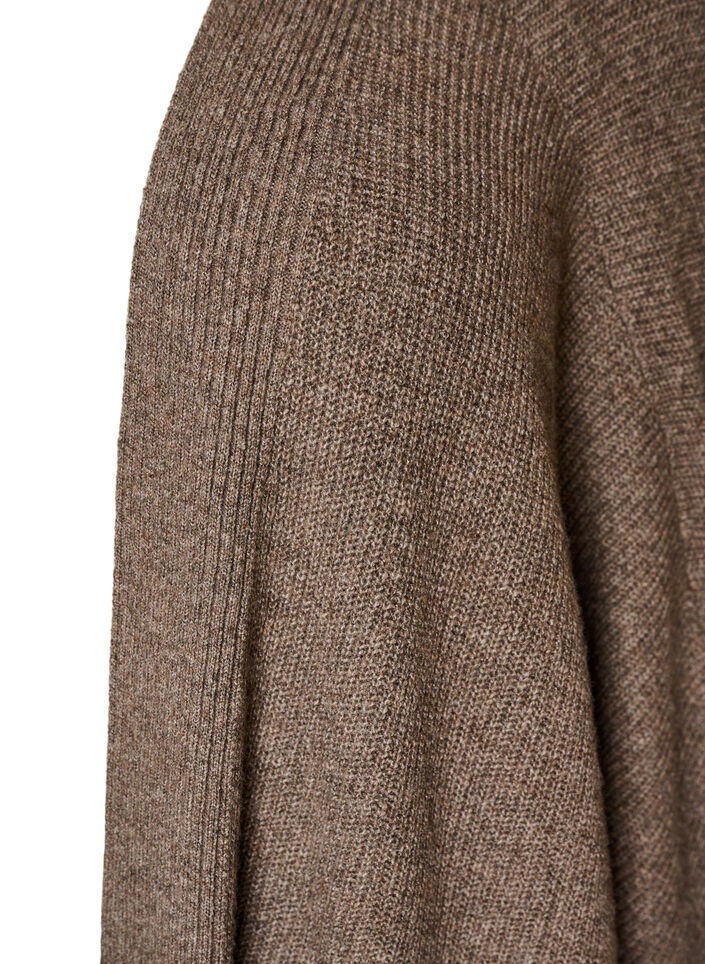 Strickjacke mit offener Vorderseite und weiten &Auml;rmeln, Braun, Packshot image number 2