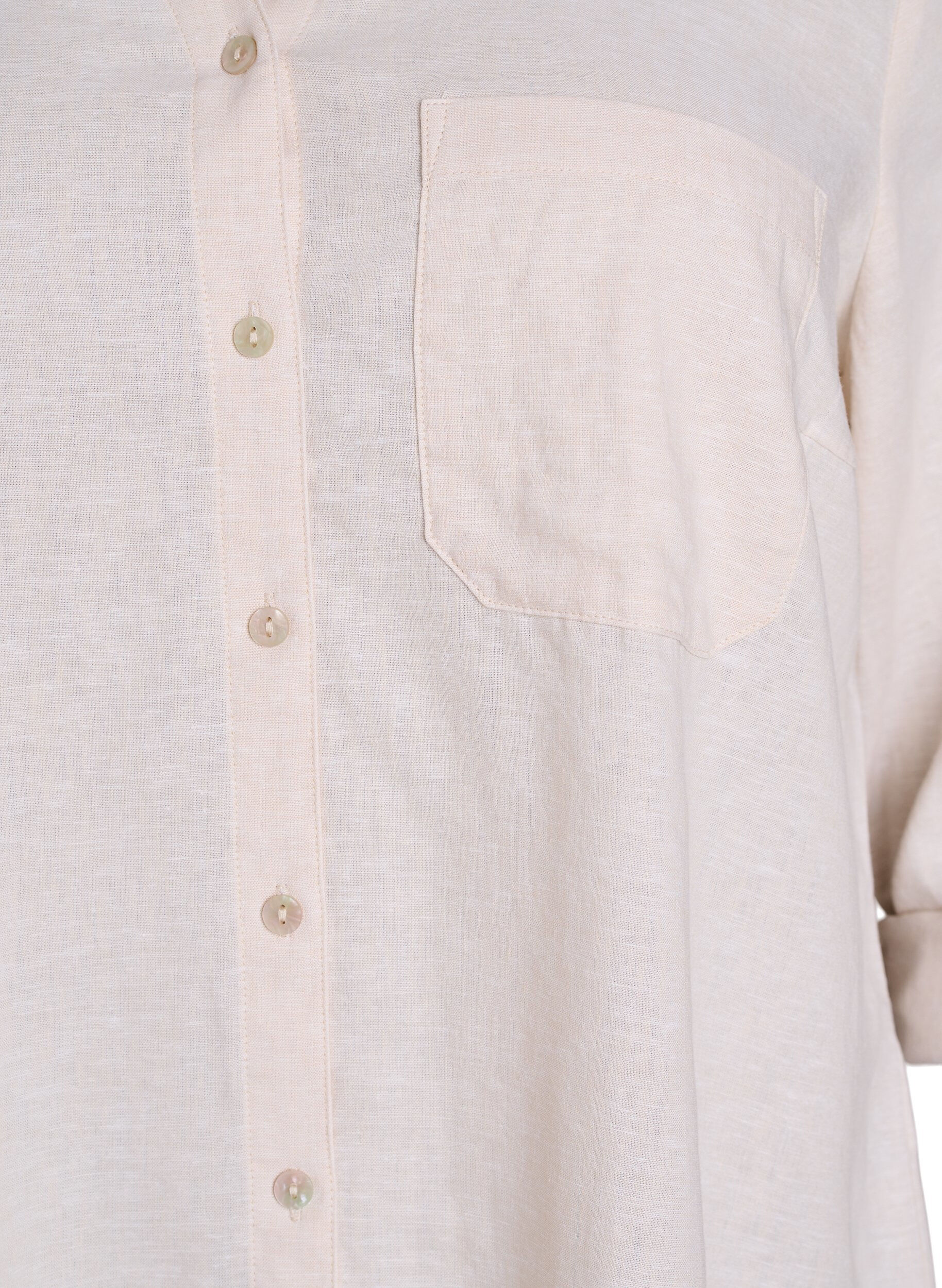 ZizziBluse aus Leinen und Viskose mit 3/4-&Auml;rmeln, Beige, Packshot image number 2