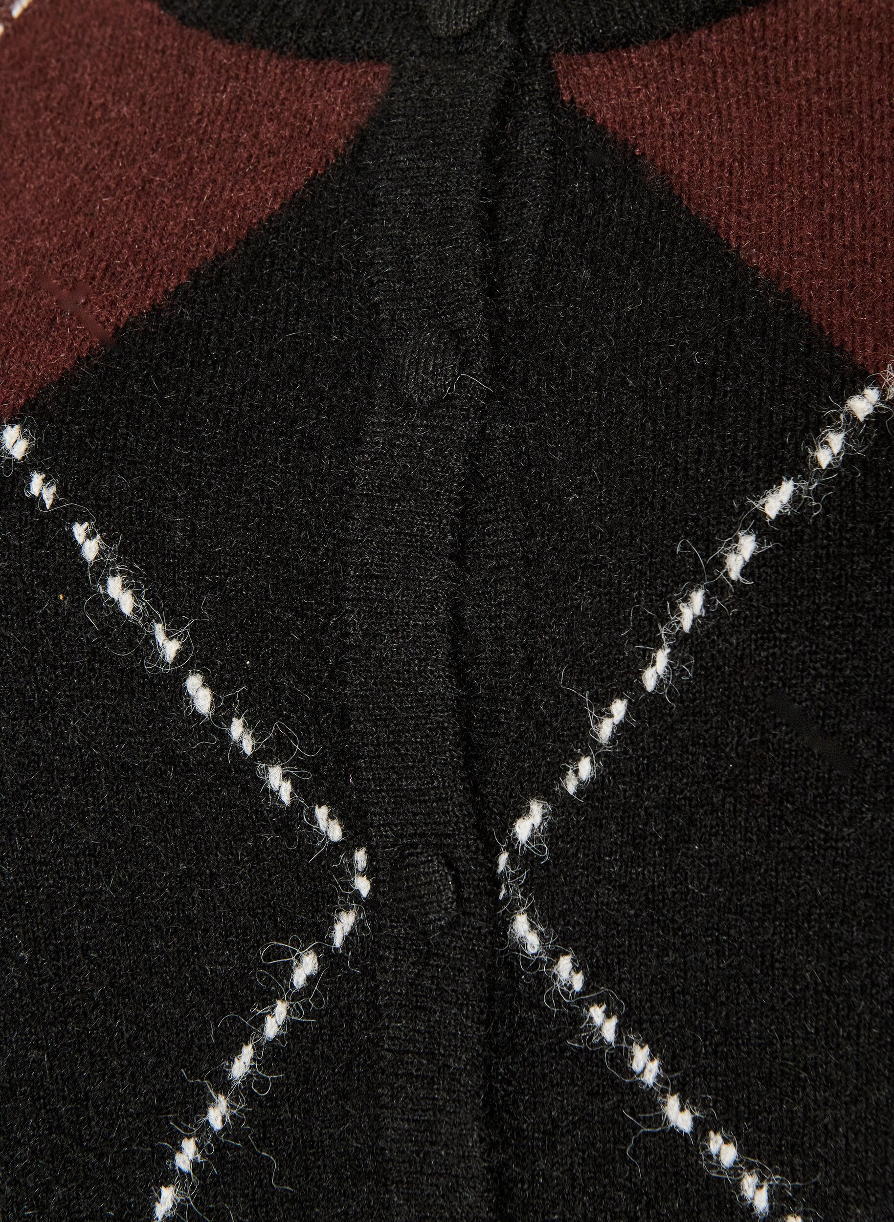 ZizziStrickjacke mit Argyle-Muster, Schwarz, Packshot image number 2