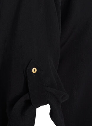 Hemdbluse aus Viskose mit 3/4-Ärmeln, Black, Packshot image number 3