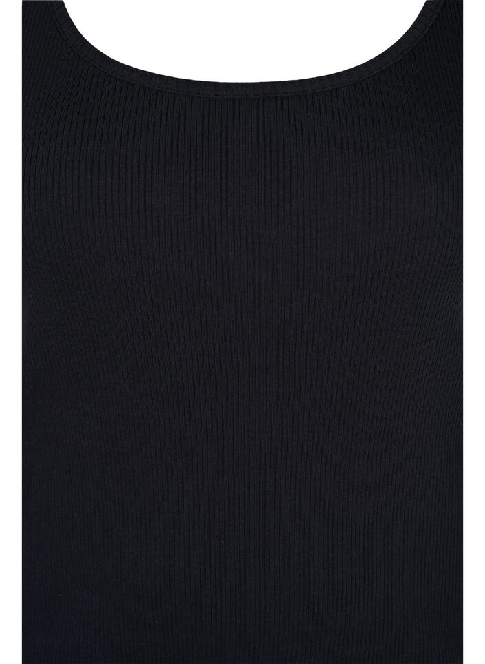 2er-Pack Basic Tanktop in Ripp Optik, Black/Navy Blazer, Packshot image number 2