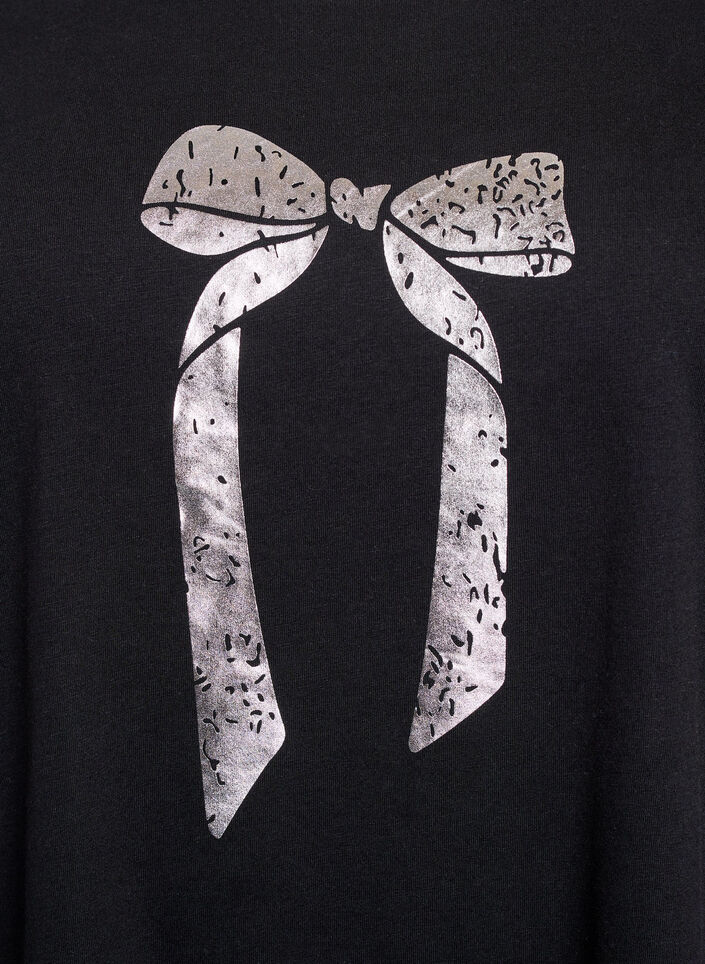 T-Shirt mit Print, Schwarz, Packshot image number 2