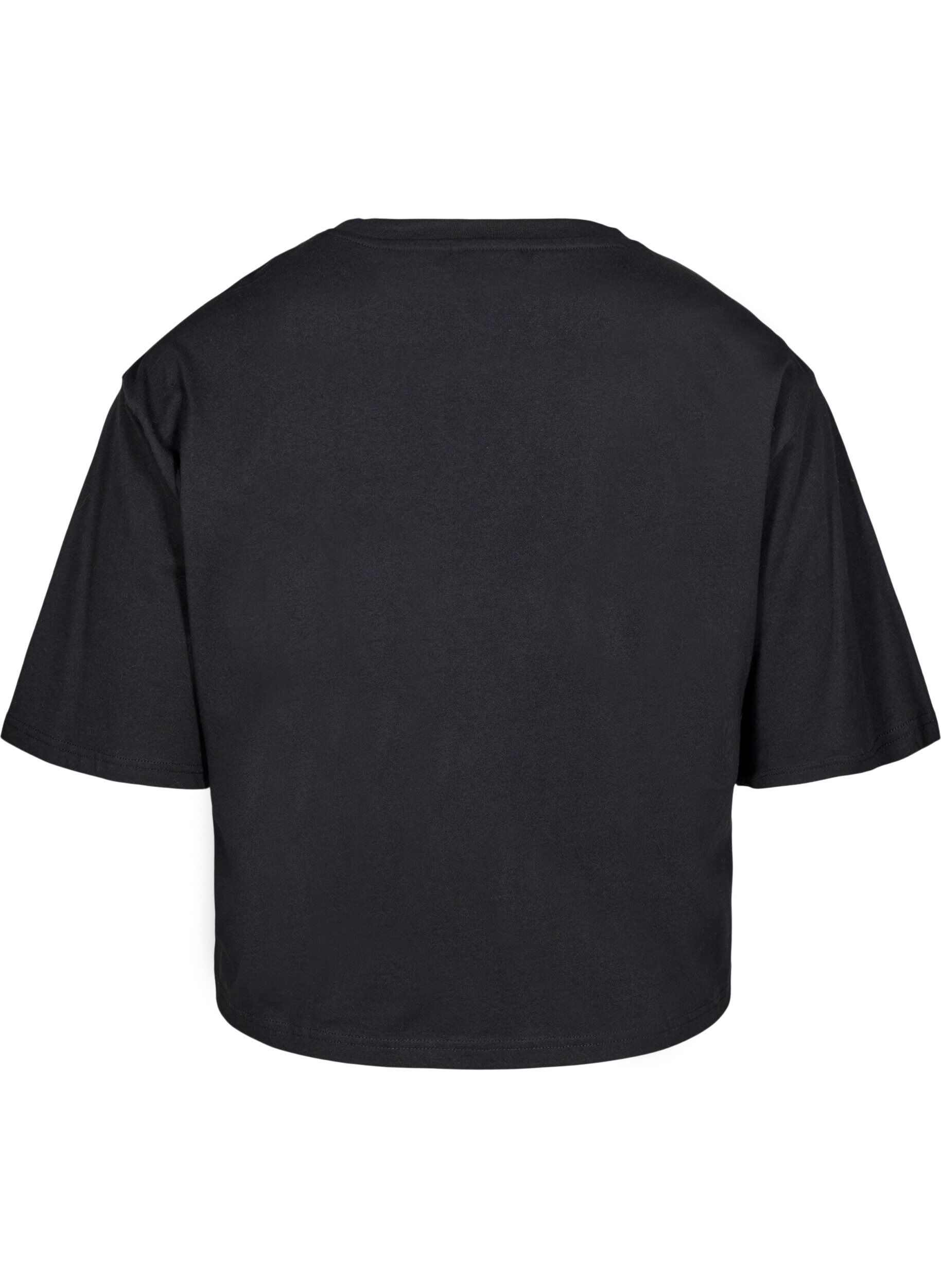 Zizzi Boxy T-Shirt aus Bio-Baumwolle., Schwarz, Packshot image number 1