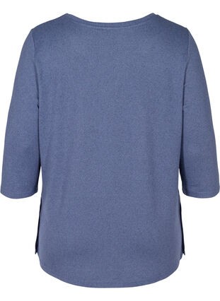 Bluse mit 3/4-Ärmeln, Crown Blue Melange, Packshot image number 1