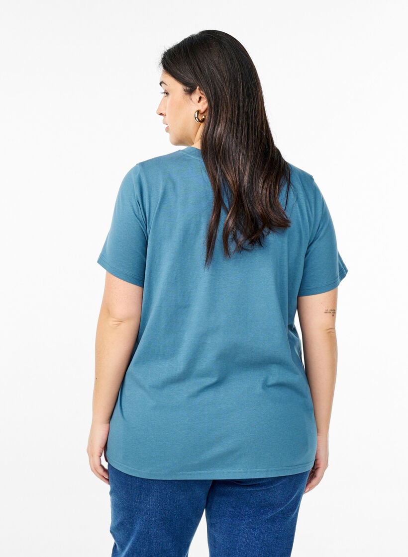 Basic-T-Shirt aus Baumwolle mit Rundhalsausschnitt, Grau, Model image number 2
