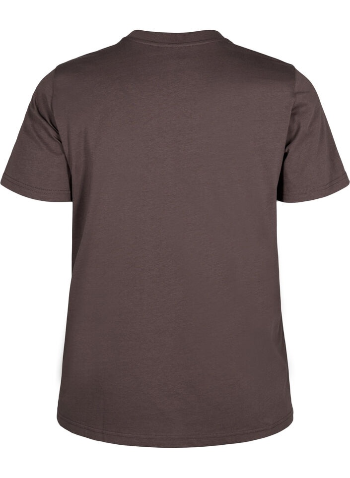 Basic-T-Shirt aus Baumwolle mit Rundhalsausschnitt, Braun, Packshot image number 1
