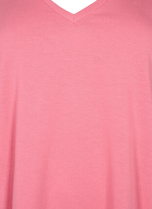 Kurzärmeliges T-Shirt mit V-Ausschnitt, Bubblegum Pink, Packshot image number 2