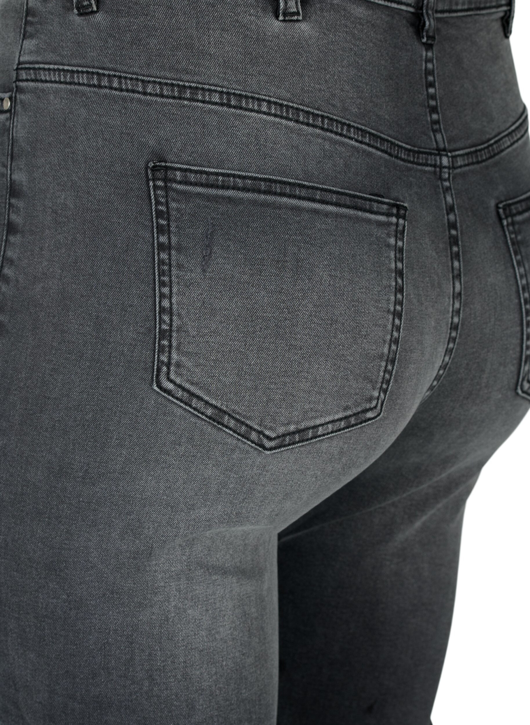 Zizzi Eng anliegende Jeans mit Schlitzen, Grey Denim, Packshot image number 3