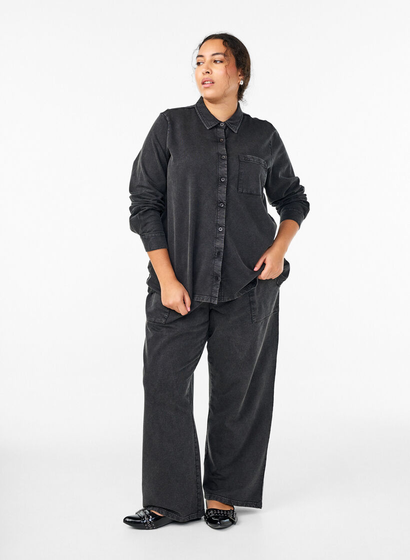 Shirt aus Sweatstoff mit Washed-Effekt, Grau, Model image number 1