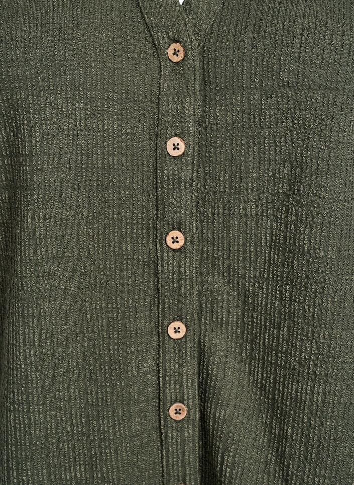 Bluse mit Struktur und V-Ausschnitt, Thyme, Packshot image number 2